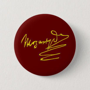 HOMAGE TO MOZART Gold Signature of Composer Red Button