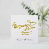 HOMAGE TO MOZART, GOLD SIGNATURE WHITE CONCERT EINLADUNG (Stehend Vorderseite)