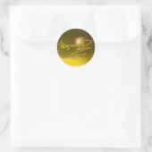 HOMAT TO MOZART/ Gold Signature,Gelbe Topaz Gem Runder Aufkleber (Tasche)