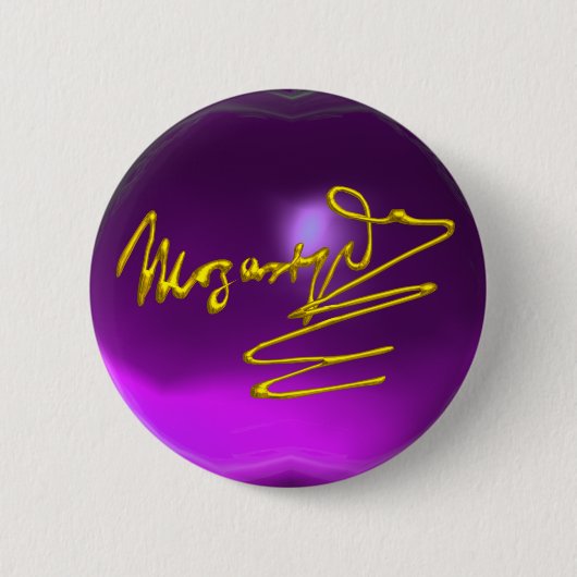 HOMAY TO MOZART Gold Signature Lila Amethyst Button (Vorderseite)