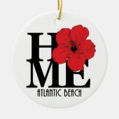 HOME Atlantic Beach Florida Red Hibiscus Keramik Ornament (Vorne)