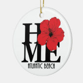 HOME Atlantic Beach Florida Red Hibiscus Keramik Ornament (Links)