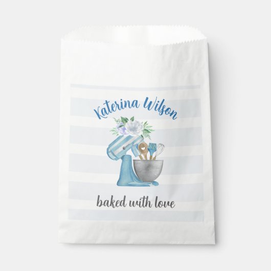 Home-Bäckerei Blaue Blumenmischer Geschenktütchen (Vorderseite)