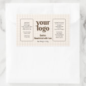 Home baked Cookies Logo and Ingredient Label Rechteckiger Aufkleber (Tasche)