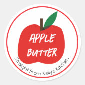 Home Canning Business Apple Butter Modern Label Runder Aufkleber (Vorderseite)