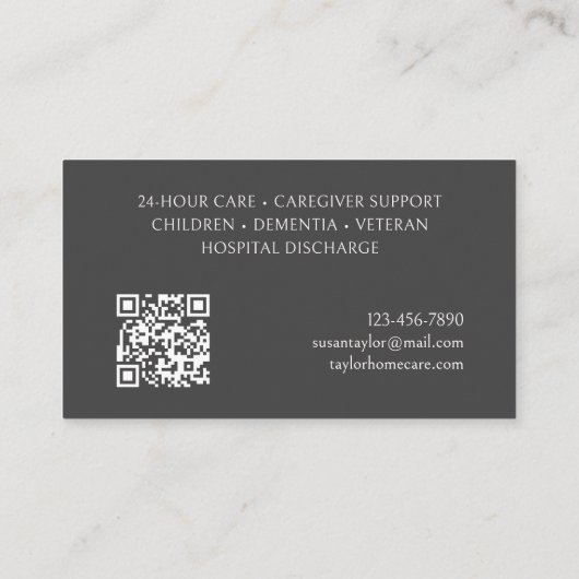Home Caregiver Visitenkarte (Rückseite)