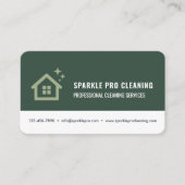 Home Cleaning Service Green Professional Visitenkarte (Vorderseite)