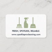 Home Cleaning Service Green Professional Visitenkarte (Rückseite)