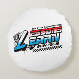 HOME DECOR FOCUS LESSONS LEARN ROUND PILLOW RUNDES KISSEN