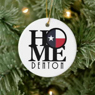 HOME Denton Texas Keramik Ornament