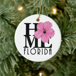 HOME Florida Pink Hibiscus Keramik Ornament