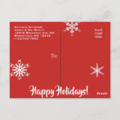 "Home For The Holidays" Business Postkarte (Rückseite)
