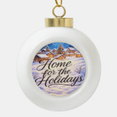 'Home for the Holidays' Ceramic Ball Ornament (Vorderseite)