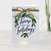 'Home for the Holidays' Folded Greeting Card Karte (Vorderseite)