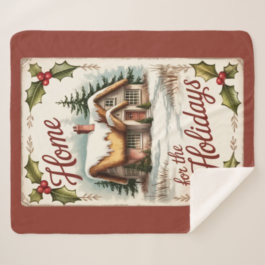 Home For The Holidays Sherpa Blanket  Sherpadecke (Vorderseite (Horizontal))