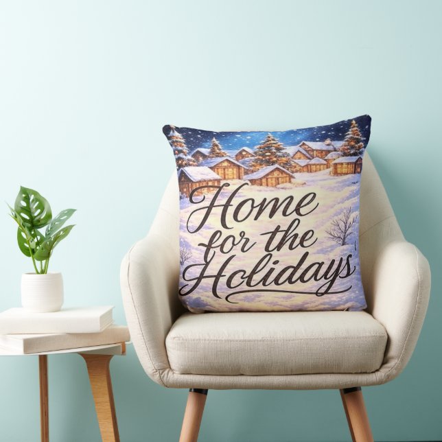 'Home for the Holidays' Throw Pillow Kissen (Stuhl )
