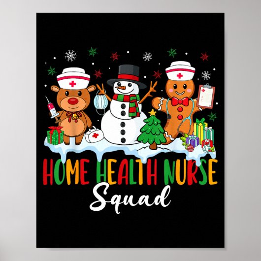 Home Health Nurse Squad Reindeer Gingerbread Chris Poster (Vorne)