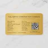 Home Improvement QR Code Metallic Visitenkarte (Rückseite)