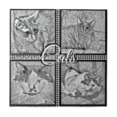 Home Is Better With Cats-Personalized-Square- Fliese (Vorderseite)