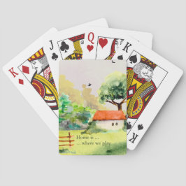 Home is... Watercolor Countryside Spielkarten
