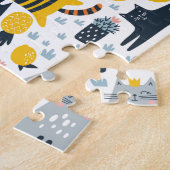 Home is Where My Cat is Pattern Monogrammed Name Puzzle (Seite)