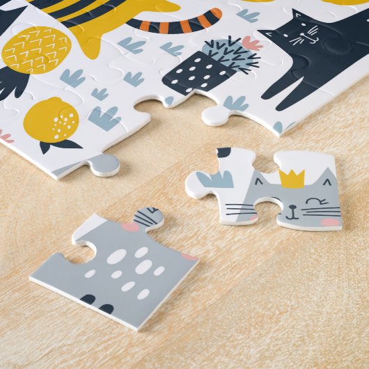 Home is Where My Cat is Pattern Monogrammed Name Puzzle (Seite)