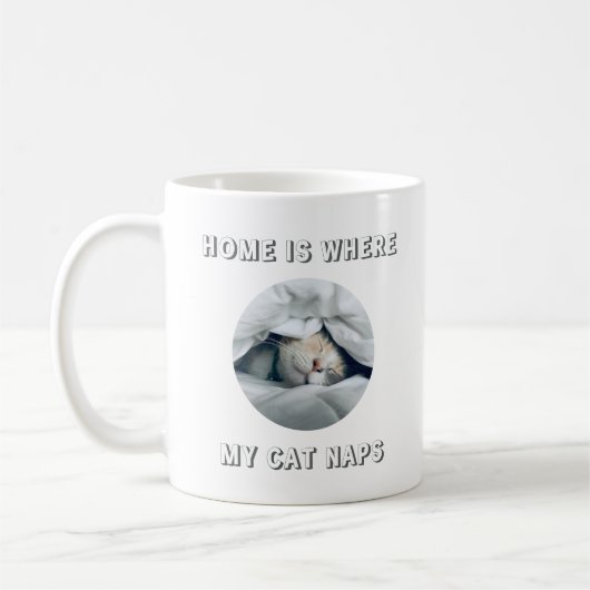 Home is where my cat naps custom photo kaffeetasse (Links)