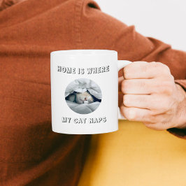 Home is where my cat naps custom photo kaffeetasse