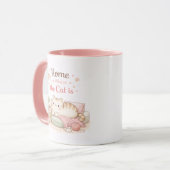 Home is Where The Cat Is Cute Kitty Coffee Pink Tasse (Vorderseite Links)