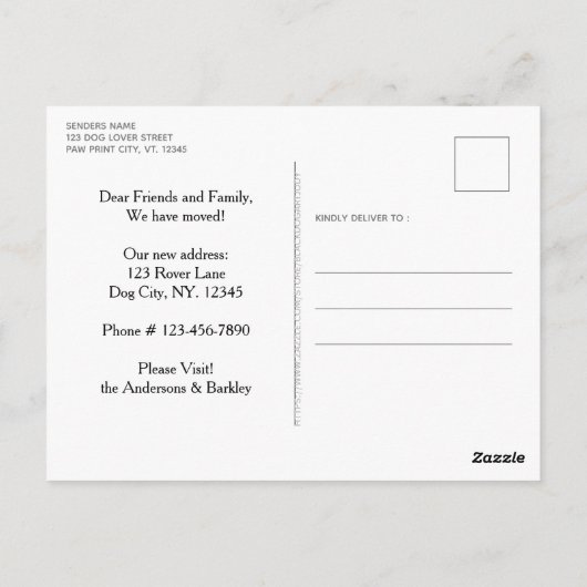 Home is Where The Dog Is New Address Dog Moving An Postkarte (Rückseite)