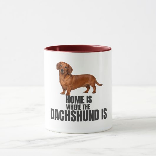 Home Is Where the Red Dachshund Is Coffee Mug Tasse (Zentrum)