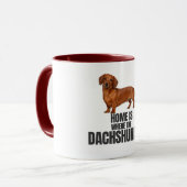 Home Is Where the Red Dachshund Is Coffee Mug Tasse (Vorderseite Links)