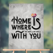 Home Is Where With You Romantic Typography Acrylschild (Neutral)