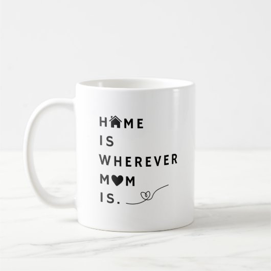 Home Is Wherever Mom Is – Gift For Mom Kaffeetasse (Links)