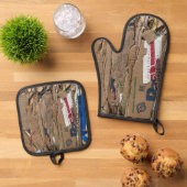 Home & Living > Kitchen & Dining > Table & Kitchen Ofenhandschuh & Topflappen-Set (Oben Unten)