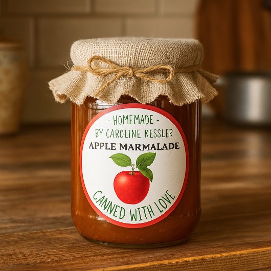 Home Made Apple Marmalade Canning Label Sheet Runder Aufkleber