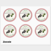 Home Made Blackcurrant Jelly Canning Label Sheet Runder Aufkleber (Blatt)