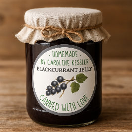 Home Made Blackcurrant Jelly Canning Label Sheet Runder Aufkleber