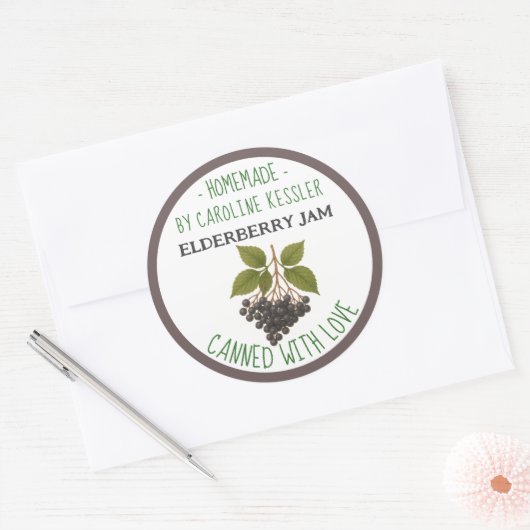 Home Made Elderberry Jam Canning Label Sheet Runder Aufkleber (Umschlag)
