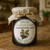 Home Made Elderberry Jam Canning Label Sheet Runder Aufkleber