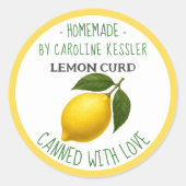 Home Made Lemon Curd Canning Label Sheet Runder Aufkleber (Vorderseite)