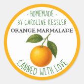Home Made Orange Marmalade Canning Label Sheet Runder Aufkleber (Vorderseite)
