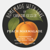 Home Made Peach Marmalade Canning Label Sheet Runder Aufkleber (Vorderseite)