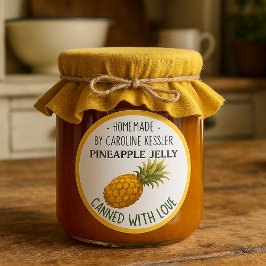 Home Made Pineapple Jelly Canning Label Sheet Runder Aufkleber