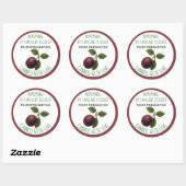 Home Made Plum Preserves Canning Label Sheet Runder Aufkleber (Blatt)