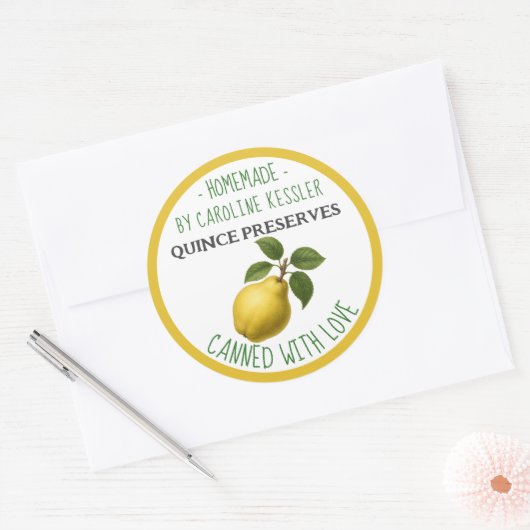 Home Made Quince Preserves Canning Label Sheet Runder Aufkleber (Umschlag)