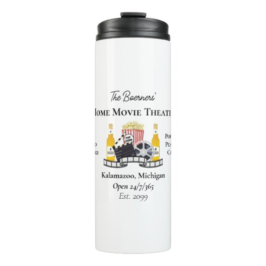 Home Movie Theater Popcorn Clapperboard Film Thermosbecher (Vorderseite)
