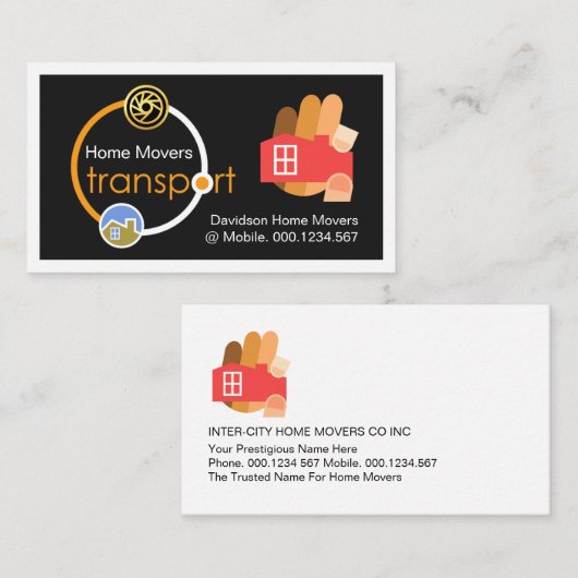 Home Moving Truck Location Orbit Visitenkarte (Vorne/Hinten)