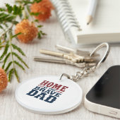 Home of the Brave Dad Keychain – Funny Pocket Gift Schlüsselanhänger (Vorderseite rechts)