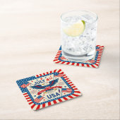 Home of the Brave Rechteckiger Pappuntersetzer (Vor Ort)